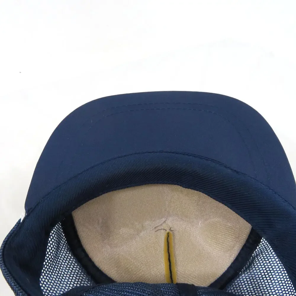 Express Mail Golf Rope Hat Eagle City Moon Graphic Cap Blue White Snapback 1990s